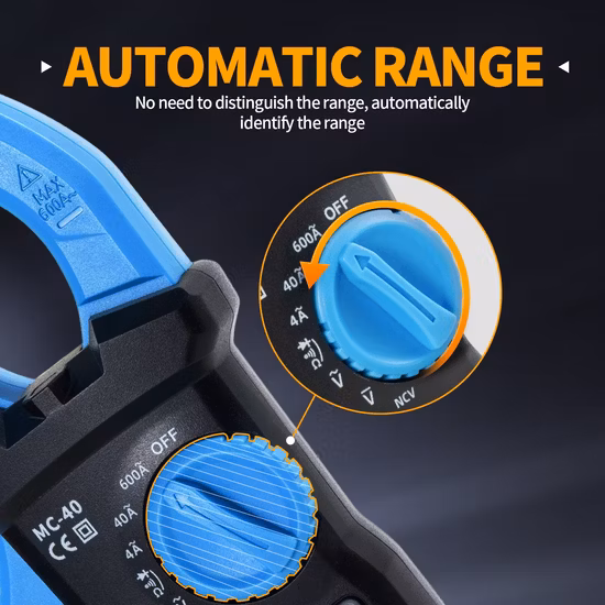 Zangenmultimeter Mestek 6000 Counts Digitales Zangenmessgerät mit berührungslosem Spannungsanschluss Ncv Zangenmessgerät